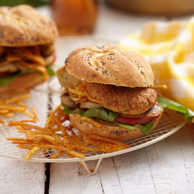 Cajun Spicy Chickpea Meatballs Hamburger