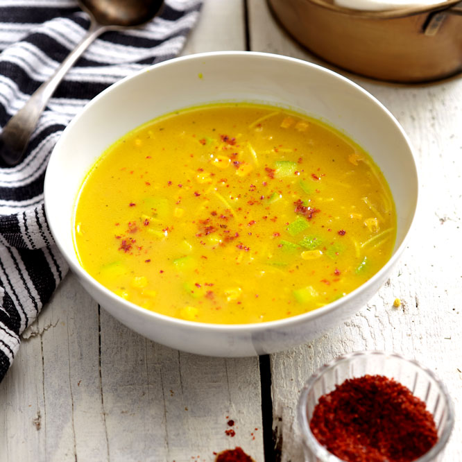Split Corn Turmeric Soup