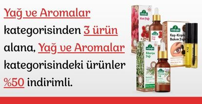  Yağ ve Aromalar kategorisinden 3 ürün alana, Yağ ve Aromalar kategorisindeki ürünler %50 indirimli. 