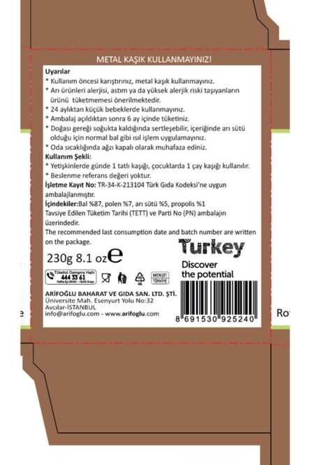 Arı Sütü Bal Polen Propolis Arımix 230g - 2