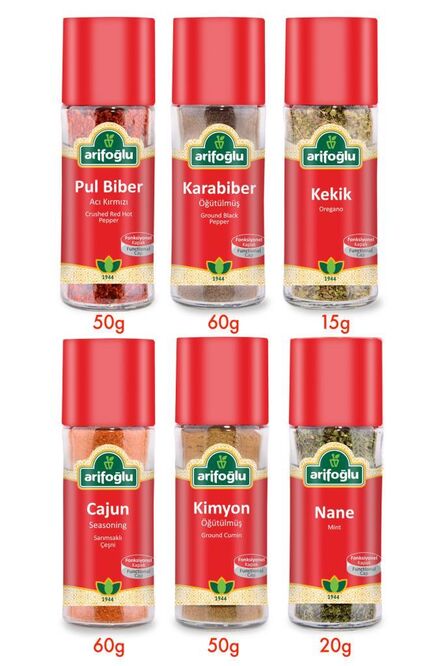 Baharat Set Cam 6LI (Pilavlarda, Yemeklerde) - 1