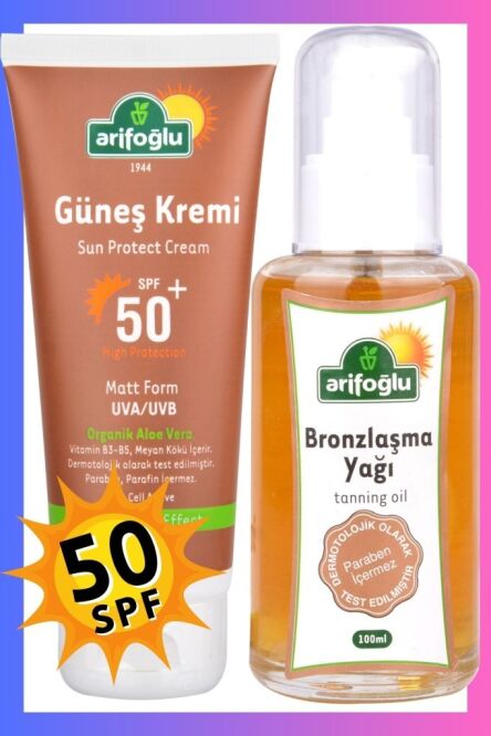 Arifoğlu Güneş Kremi 50spf + Bronzlaşma Yağı 100ml