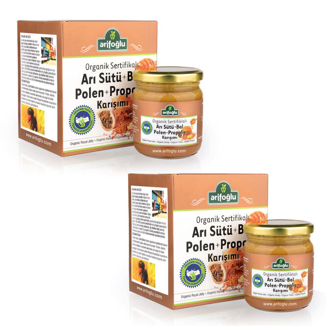 Organic Royal Jelly - Honey - Pollen - Propolis Paste 230g (2 Pieces) - 1