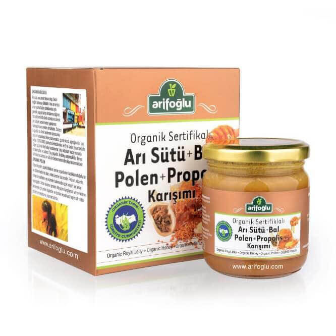 Organik Arı Sütü + Bal + Polen + Propolis Macun 230g - 1